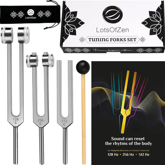 Tuning Forks for Healing 128Hz 256Hz 512Hz - Tuning Fork Set Frequency Healing Devices