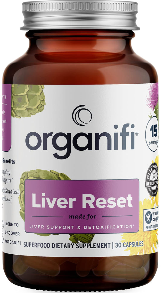 Organifi - Liver Reset - Liver Detox - Digestive and Immune Support - Promotes Cellular Energy Production 30 Capsules