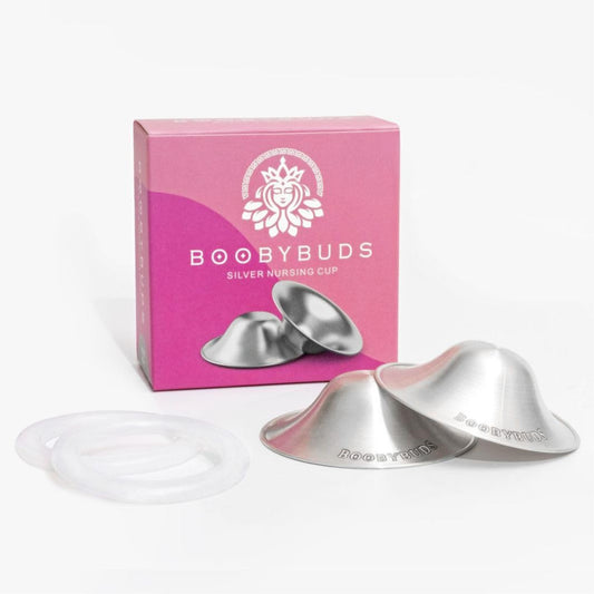 BoobyBuds The Original Silver Nursing Cups - Pure 999 Silver - Soothe and Protect Sore Nipples