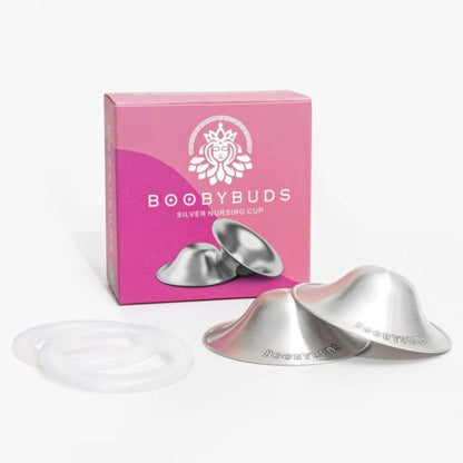 BoobyBuds The Original Silver Nursing Cups - Pure 999 Silver - Soothe and Protect Sore Nipples