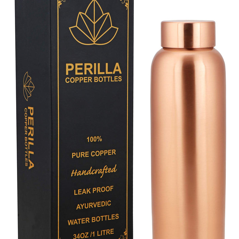 Copper Water Bottle 34 Oz 100% Pure  Ayurvedic Copper